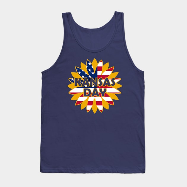 Kansas Day American Flag Tank Top by Shariss